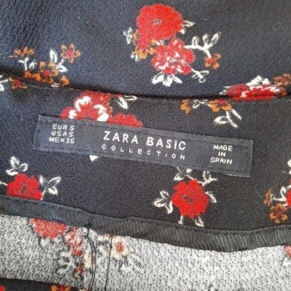 ZARA Side Slit Ruched Mini Skirt Floral Sz S - Picture 11 of 12